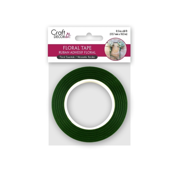 2/$12 Green Floral Tape Stem Wrap 0.5" x 60 ft - Picture 3 of 3